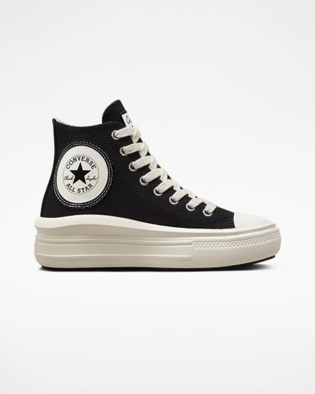 Sapatos Plataforma Converse Chuck Taylor All Star Move Oversized Patch Cano Alto Feminino Pretas Bege Branco | PT Y009751